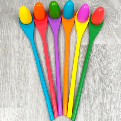 Jeu de la course à l'œuf en bois